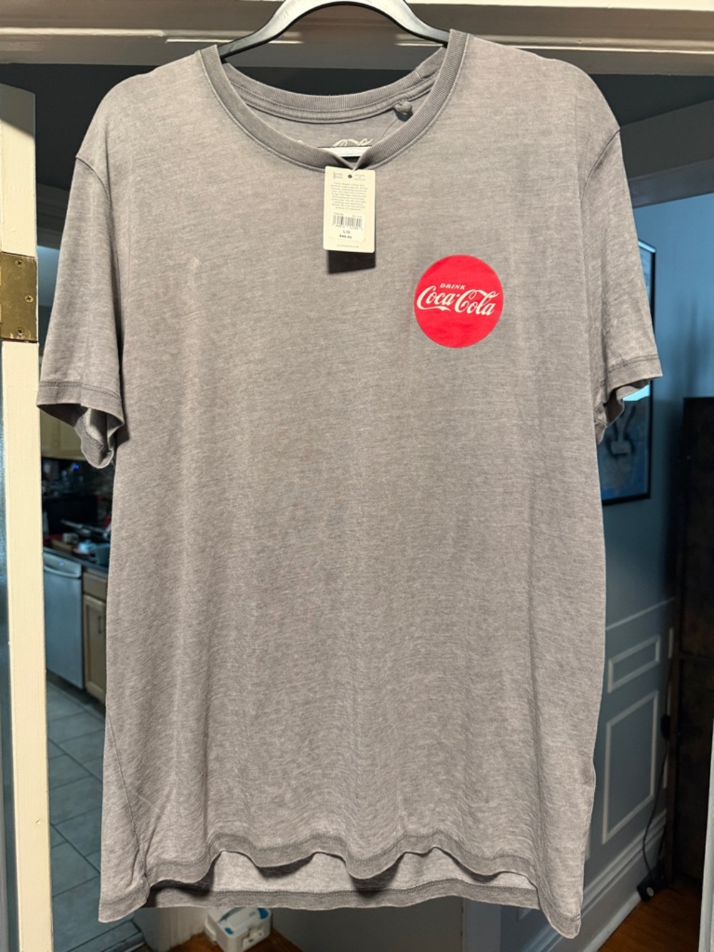 Coca Cola Light Gray Short Sleeve Tee with Red Logo